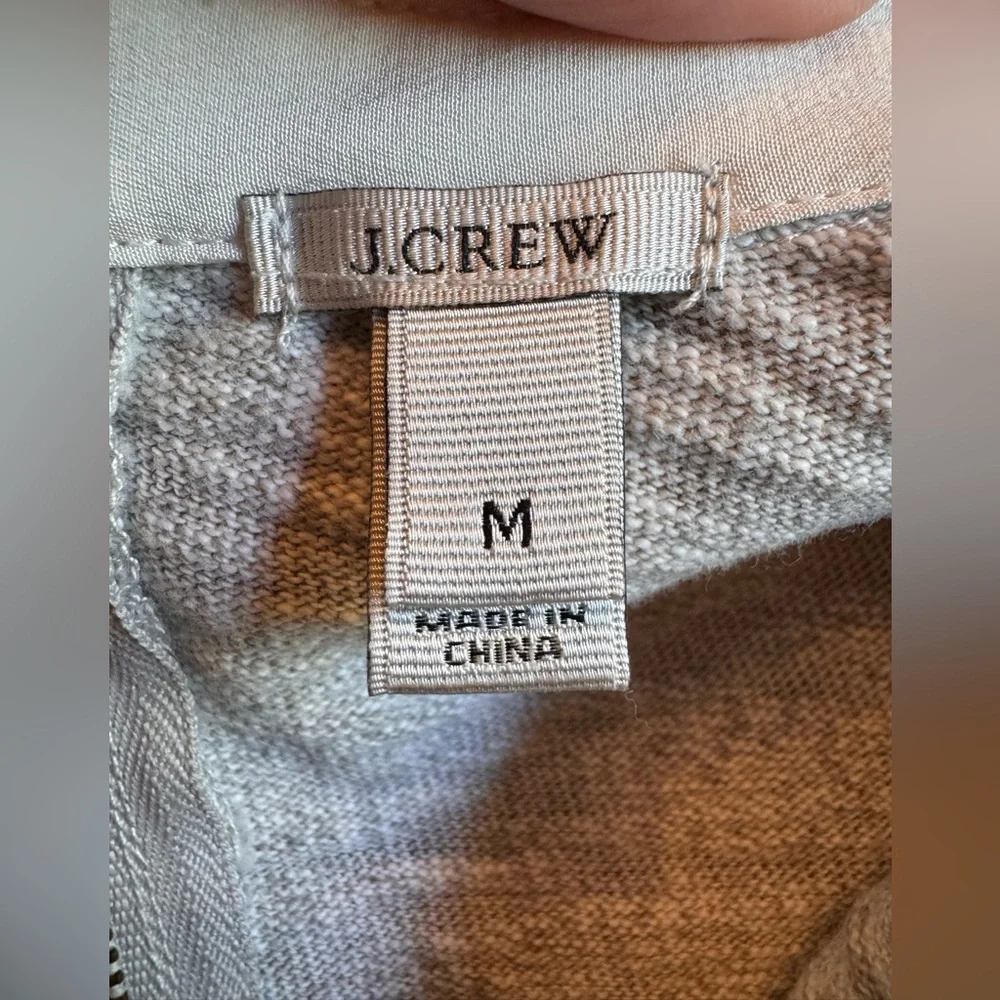 Women's Gray Top White Collar Classic Blouse J Crew - Picture 4 of 5